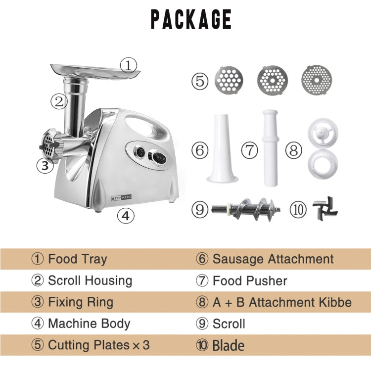MGB -120A 250W Household Electric Multi-function Stainless Steel Kitchen Sausage Twisting Machine Meat Grinder, MGB -120A White, MGB -120A Black MGB -120A 250W Household Electric Multi-function Stainless Steel Kitchen Sausage Twisting Machine Meat Grinder, MGB -120A White, MGB -120A Black