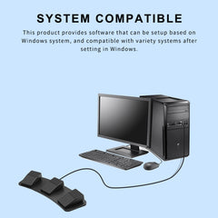 Pcsensor FS23 CF Foot Pedal Switch Keyboard Control Mouse Game Combo Pedal