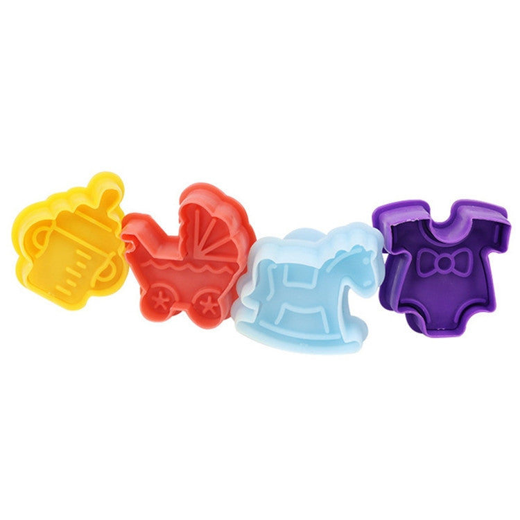 4 in 1 3D Baby Series Biscuit Mold Fondant Pressing Tools, Random Color Delivery, 4 in 1  3D Baby Series 4 in 1 3D Baby Series Biscuit Mold Fondant Pressing Tools, Random Color Delivery, 4 in 1  3D Baby Series