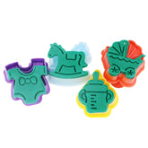 4 in 1 3D Baby Series Biscuit Mold Fondant Pressing Tools, Random Color Delivery, 4 in 1 3D Baby Series