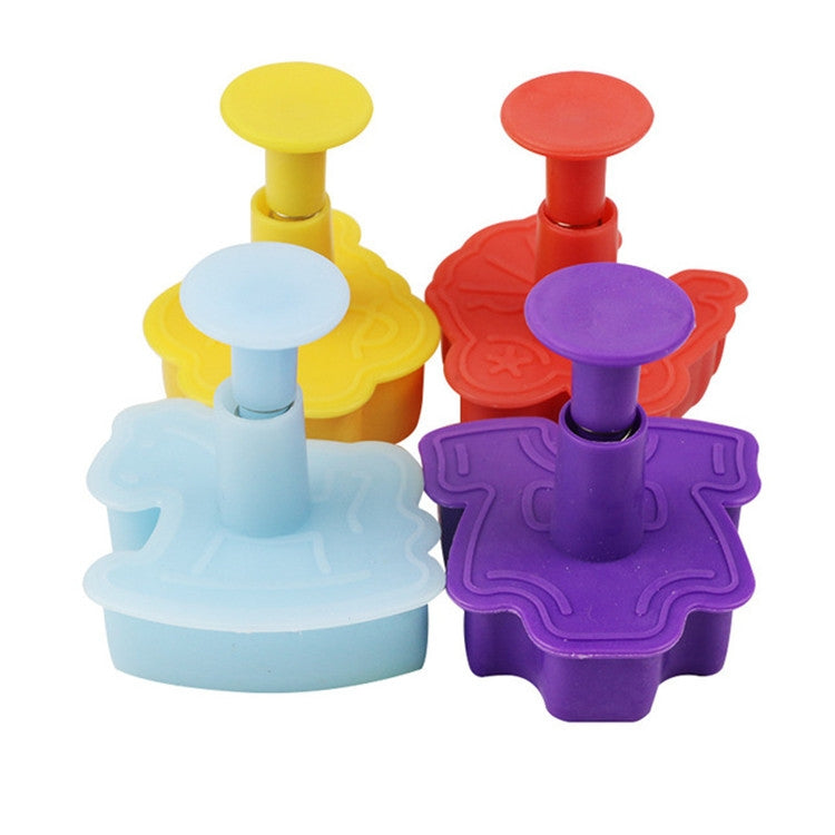 4 in 1 3D Baby Series Biscuit Mold Fondant Pressing Tools, Random Color Delivery, 4 in 1  3D Baby Series 4 in 1 3D Baby Series Biscuit Mold Fondant Pressing Tools, Random Color Delivery, 4 in 1  3D Baby Series