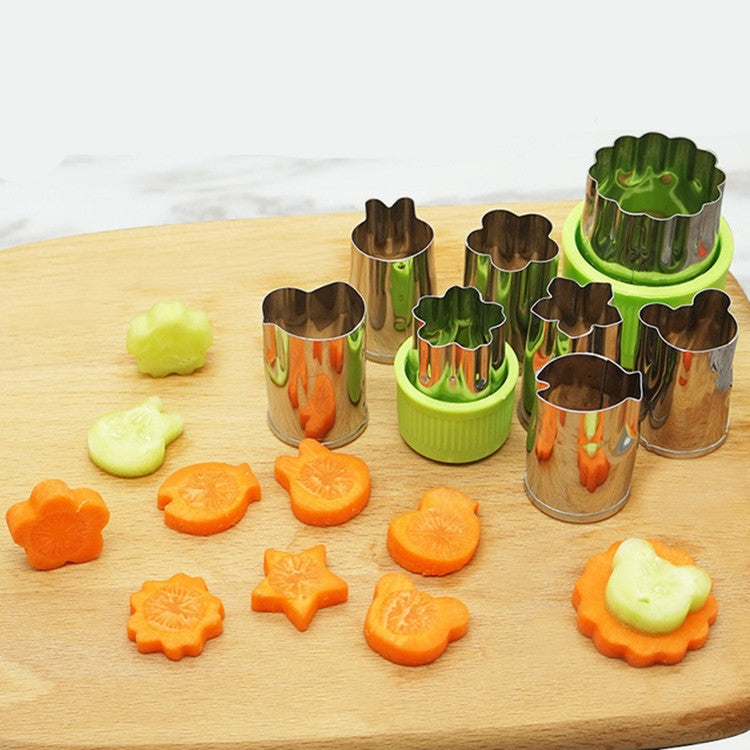 8 in 1 Stainless Steel Biscuit Mold Set Printing Vegetable Fruit Cutting Embossing Mold, 8 in 1(Green) 8 in 1 Stainless Steel Biscuit Mold Set Printing Vegetable Fruit Cutting Embossing Mold, 8 in 1(Green)
