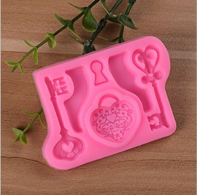 2 PCS Food Love Lock Key Fondant Silicone Mold DIY Baking Cake Decoration Tool, Food Love Lock Key Shape 2 PCS Food Love Lock Key Fondant Silicone Mold DIY Baking Cake Decoration Tool, Food Love Lock Key Shape