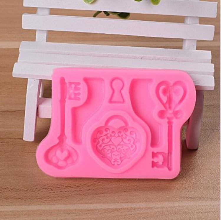 2 PCS Food Love Lock Key Fondant Silicone Mold DIY Baking Cake Decoration Tool, Food Love Lock Key Shape 2 PCS Food Love Lock Key Fondant Silicone Mold DIY Baking Cake Decoration Tool, Food Love Lock Key Shape