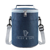 Round Lunch Bag Insulated Lunch Box Foldable & Portable Lunch Tote