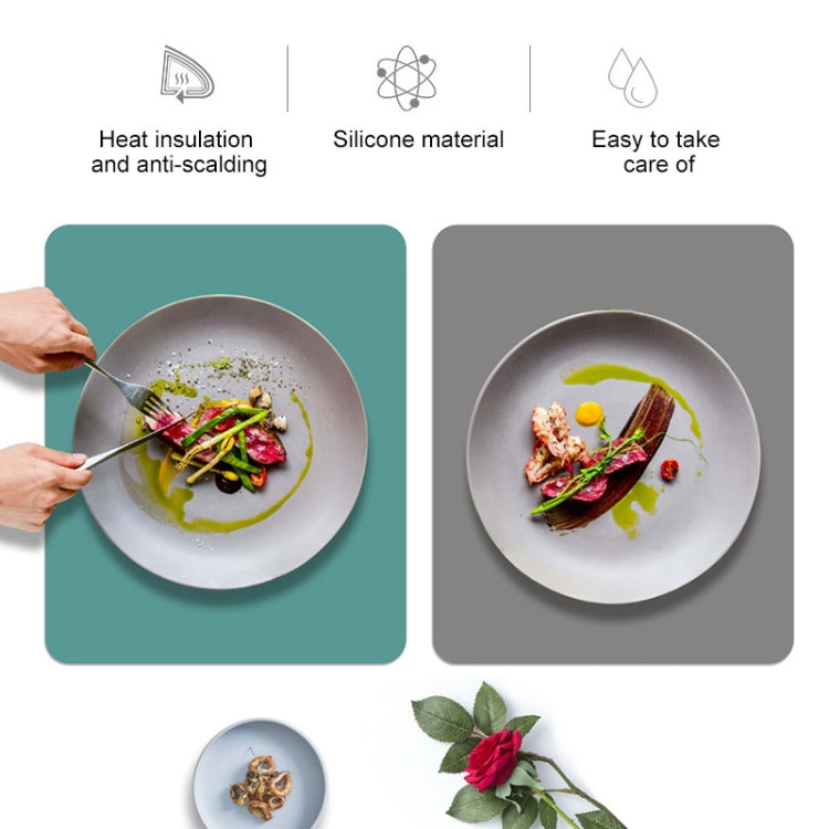 Nordic Style Food Grade Silicone Pad Tableware Environmental Insulation Pad Placemat, Green, Orange, Beige, Sky Blue, Dark Gray Nordic Style Food Grade Silicone Pad Tableware Environmental Insulation Pad Placemat, Green, Orange, Beige, Sky Blue, Dark Gray