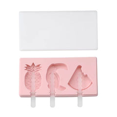 Silicone Cartoon Homemade Handmade DIY Ice Cream Popsicle Mould with Lid, Color Random Delivery, Fruit Woodpecker, Ice Cream, Snowman Hippo Bunny