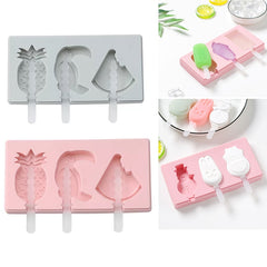 Silicone Cartoon Homemade Handmade DIY Ice Cream Popsicle Mould with Lid, Color Random Delivery, Fruit Woodpecker, Ice Cream, Snowman Hippo Bunny