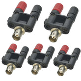 5pcs BNC Female Jack To Dual Banana Female Jack RF Adapter Coaxial Connector, BNC Female to Dual Banana Female