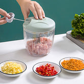 Multi-function Hand-pull Type Vegetable Cutter Household Meat Grinder Pounding Garlic Machine Random Color Delivery