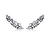 Retro Feather Earrings Sterling Silver Girls Earrings