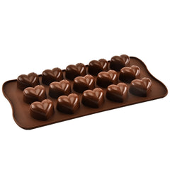 8 PCS Silicone Love Shape 15 Grid Cake Chocolate Ice Tray Mold