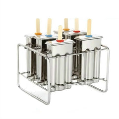 Stainless Steel DIY Ice Cream Mold Household Popsicle Ice Cream Mold, 6 Flat Head Double Grooves, 6 Round Head Double Grooves, 3 Flat 3 Round Head Double Grooves, 6 Watermelon Cups Double Slot