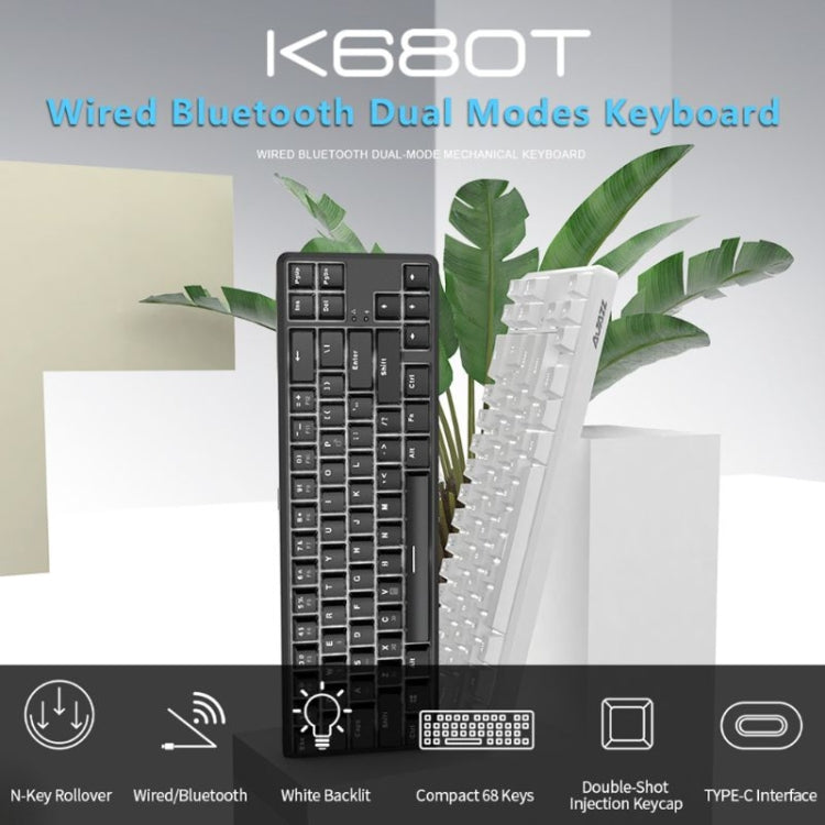 Ajazz K680T Mini USB Wired Dual-mode Charging 68-keys Laptop Bluetooth Mechanical Keyboard, Cable Length: 1.6m Ajazz K680T Mini USB Wired Dual-mode Charging 68-keys Laptop Bluetooth Mechanical Keyboard, Cable Length: 1.6m