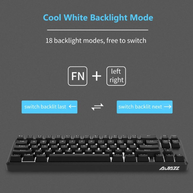 Ajazz K680T Mini USB Wired Dual-mode Charging 68-keys Laptop Bluetooth Mechanical Keyboard, Cable Length: 1.6m Ajazz K680T Mini USB Wired Dual-mode Charging 68-keys Laptop Bluetooth Mechanical Keyboard, Cable Length: 1.6m