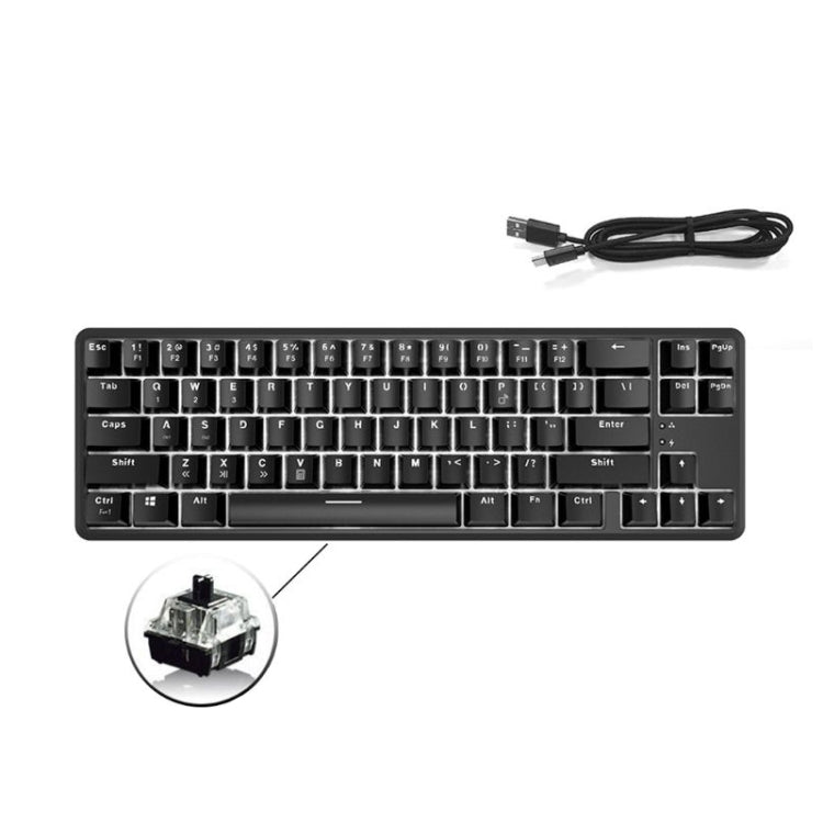 Ajazz K680T Mini USB Wired Dual-mode Charging 68-keys Laptop Bluetooth Mechanical Keyboard, Cable Length: 1.6m Ajazz K680T Mini USB Wired Dual-mode Charging 68-keys Laptop Bluetooth Mechanical Keyboard, Cable Length: 1.6m