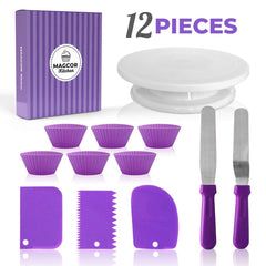 Cake Turntable Set Decorating Table Decorating Mouth Silicone Bag Baking DIY Combination, 6 PCS/Set, 12 PCS/Set, 60 PCS/Set