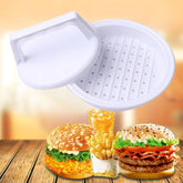 Round Shape Hamburger Press Food-Grade Plastic Hamburger Meat Beef Grill Burger Press Patty Maker Mold Mould Kitchen Tool, 2PCS White