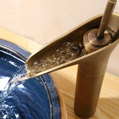 Bathroom Faucet Washbasin Waterfall Hot & Cold Faucet, 84535-1, 84535 High Type, 99529 Black