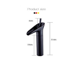 Bathroom Faucet Washbasin Waterfall Hot & Cold Faucet, 84535-1, 84535 High Type, 99529 Black