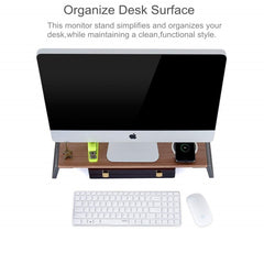 Monitor Stand Riser with Metal Feet for iMac MacBook LCD Display Printer, Lapdesk Tabletop Organizer Sturdy Platform Save Space