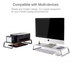 Monitor Stand Riser with Metal Feet for iMac MacBook LCD Display Printer, Lapdesk Tabletop Organizer Sturdy Platform Save Space