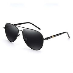 Men Oversized Aviation Metal Frame Spring Temple Polarized Sunglasses Male Pilot Male Driving Sun Glasses