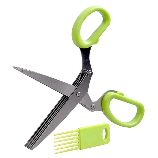 Minced 5 Layers Basil Rosemary Kitchen Scissor Shredded Chopped Scallion Cutter Minced 5 Layers Basil Rosemary Kitchen Scissor Shredded Chopped Scallion Cutter