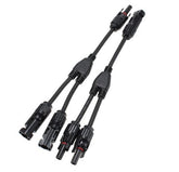 1 par de conectores adaptadores MC4 en Y M/M/F y F/F/M para cables de paneles solares
