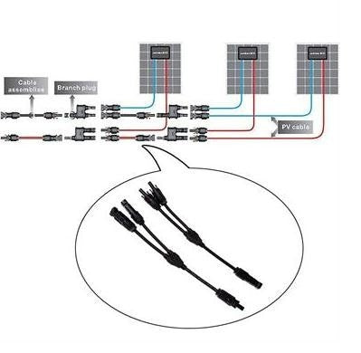 1 Pair MC4 Branch Y Adapter Connectors M/M/F and F/F/M for Solar Panels Cable 1 Pair MC4 Branch Y Adapter Connectors M/M/F and F/F/M for Solar Panels Cable