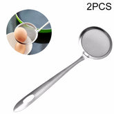 2 PCS Kitchen Stainless Steel Mesh Skimmer Vegetable Residue Oil Mesh Colander Strainer, Size: 19x7.3x6.2cm, 19x7.3x6.2cm