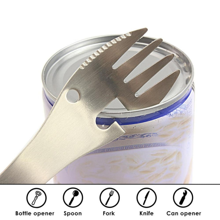 2 PCS  5 in 1 Multi-functional Outdoor Tools Stainless Steel Camping Survival EDC Kit Practical Fork Knife Spoon Bottle/Can Opener 2 PCS  5 in 1 Multi-functional Outdoor Tools Stainless Steel Camping Survival EDC Kit Practical Fork Knife Spoon Bottle/Can Opener