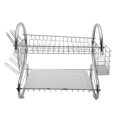2 Tiers Kitchen Dish Drying Rack Drainer Dryer Tray Cultery Holder, Cultery Holder