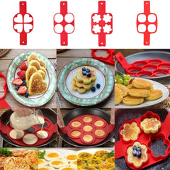 Pancake Maker Nonstick Cooking Tool Round Heart Egg Cooker Pan Eggs Mold, Four square Shape