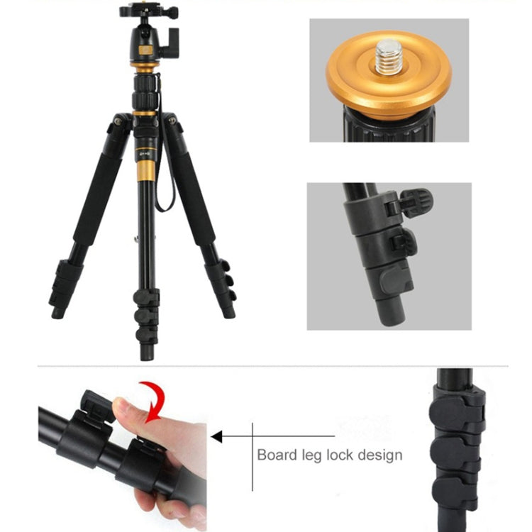 Q555 4-Section Folding Legs Aluminum Alloy Tripod Mount Monopod Holder with Ball Head Q555 4-Section Folding Legs Aluminum Alloy Tripod Mount Monopod Holder with Ball Head