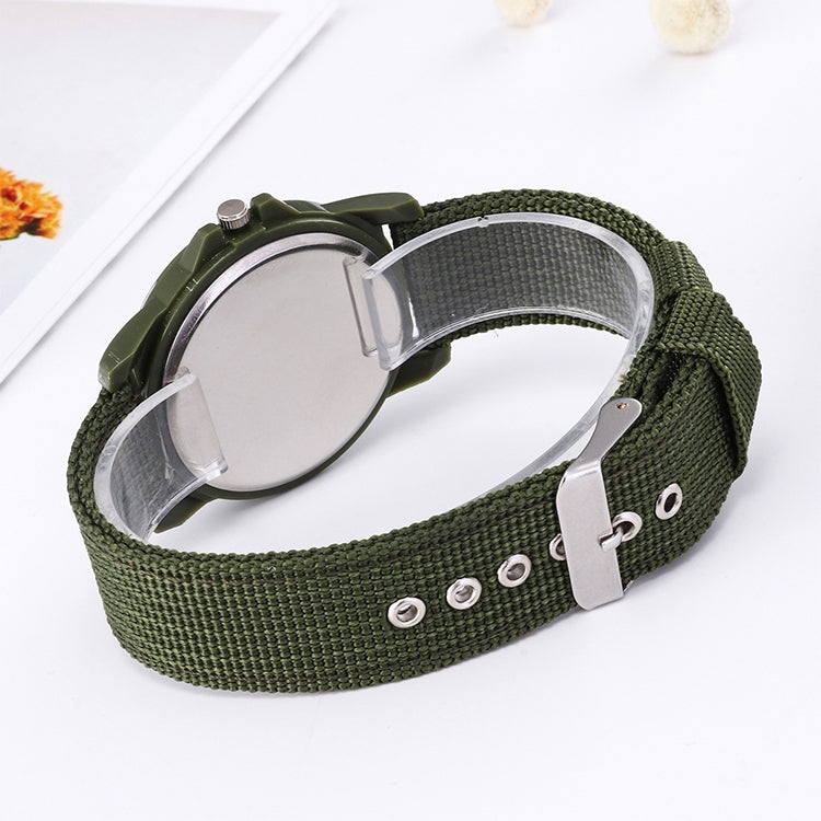 055 Men Canvas Strap Luminous Watch, Black belt black face, Blue dial, Green 055 Men Canvas Strap Luminous Watch, Black belt black face, Blue dial, Green