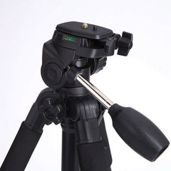 Q111 4-Section Folding Legs Live Broadcast Aluminum Alloy Tripod Mount with Three-dimensional Damping Tripod Heads
