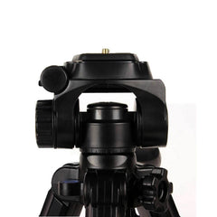 Q111 4-Section Folding Legs Live Broadcast Aluminum Alloy Tripod Mount with Three-dimensional Damping Tripod Heads