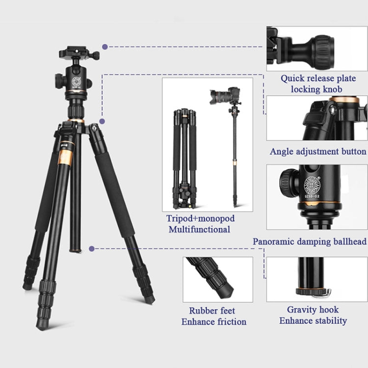Q222 Portable 4-Section Folding Legs Aluminum Alloy Tripod Mount Monopod Holder with Ball Heads Q222 Portable 4-Section Folding Legs Aluminum Alloy Tripod Mount Monopod Holder with Ball Heads