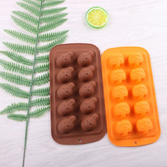 Halloween Cartoon Baking Set Chocolate Mold, Skull Shape, Pumpkin Head Shape, Wizard Hat Shape, Bat Shape