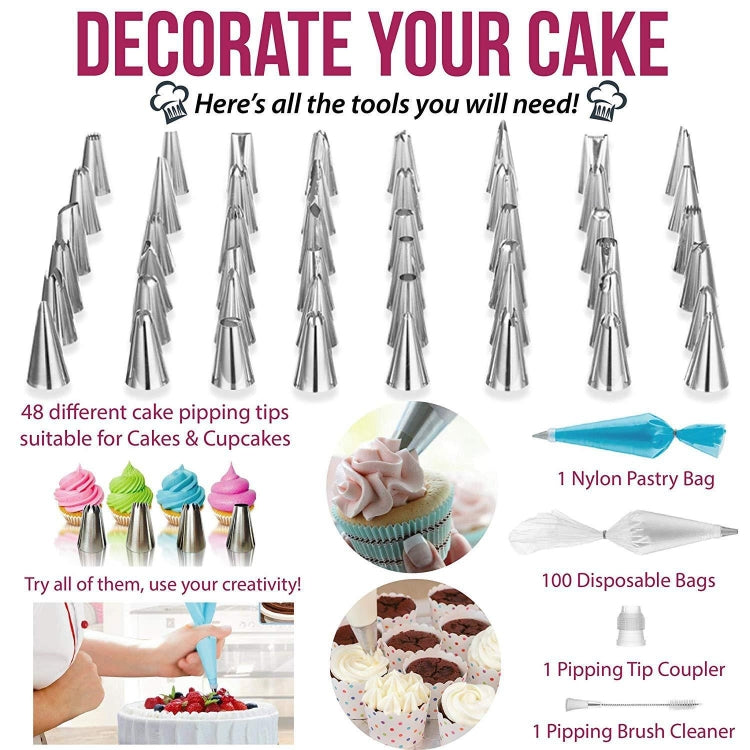 164 in 1 Cake Turntable Set Stainless Steel Decorating Mouth Baking Tools, 164 PCS/Set 164 in 1 Cake Turntable Set Stainless Steel Decorating Mouth Baking Tools, 164 PCS/Set