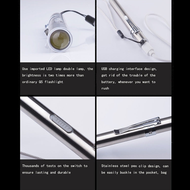 Pen Design USB Rechargeable Flashlight Powerful Mini LED Lamp Pen Design USB Rechargeable Flashlight Powerful Mini LED Lamp