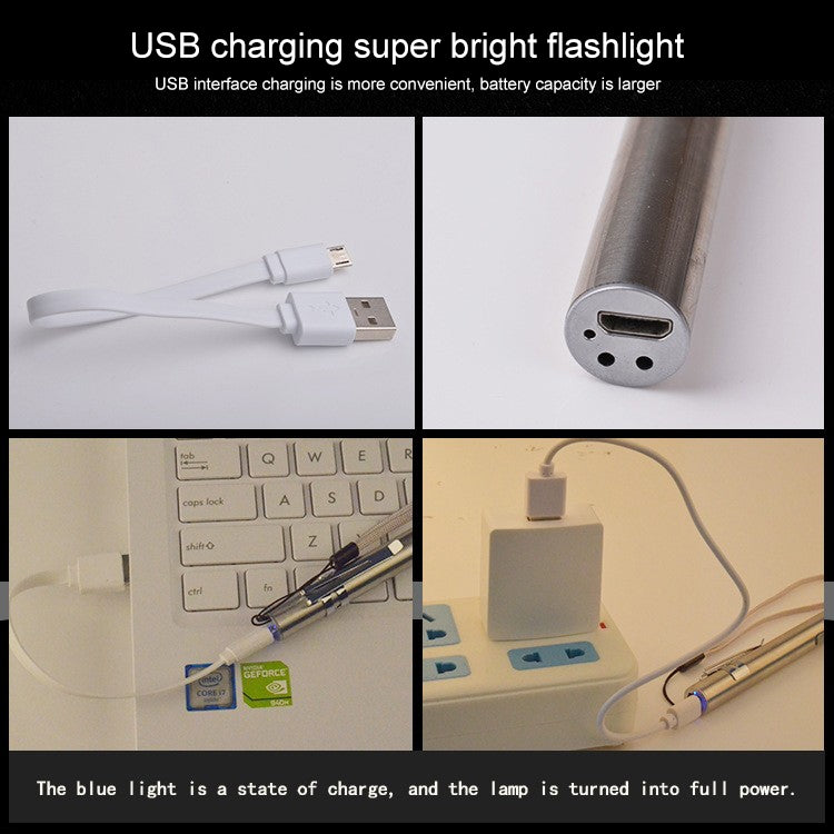 Pen Design USB Rechargeable Flashlight Powerful Mini LED Lamp Pen Design USB Rechargeable Flashlight Powerful Mini LED Lamp