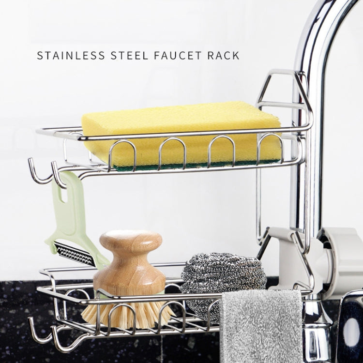 Faucet Rack Stainless Steel Perforated Free Kitchen Sink Storage Rack Rag Sponge Drain Rack, Type A, Type B, Type C Faucet Rack Stainless Steel Perforated Free Kitchen Sink Storage Rack Rag Sponge Drain Rack, Type A, Type B, Type C