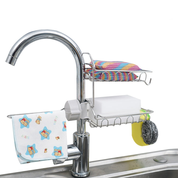 Faucet Rack Stainless Steel Perforated Free Kitchen Sink Storage Rack Rag Sponge Drain Rack, Type A, Type B, Type C Faucet Rack Stainless Steel Perforated Free Kitchen Sink Storage Rack Rag Sponge Drain Rack, Type A, Type B, Type C