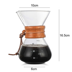 Hand Coffee Pot High Temperature Resistant 400ml Glass Coffee Pot