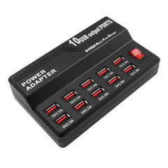 Cargador electrónico digital de carga rápida inteligente con interfaz USB de 100-240 V, cargador multifuncional, enchufe estadounidense, 10 puertos, 12 puertos