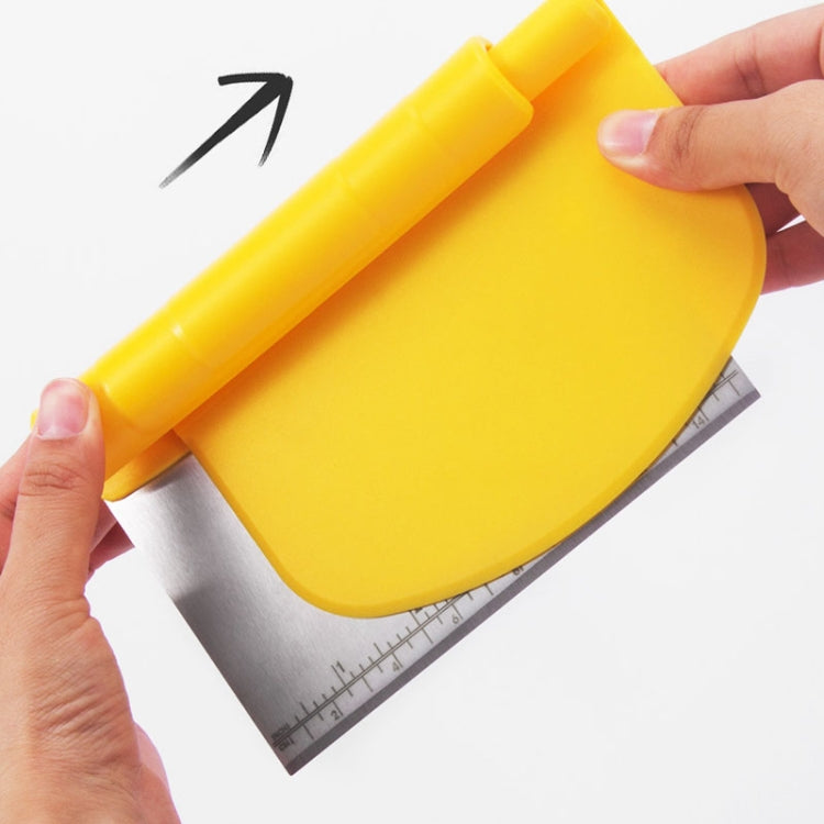Stainless Steel Dough Cutter Scraper With Scale Cutter Baking Tools, 2 PCS  Noodle Cutter (Yellow) Stainless Steel Dough Cutter Scraper With Scale Cutter Baking Tools, 2 PCS  Noodle Cutter (Yellow)