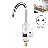 Kitchen Instant Electric Hot Water Faucet EU Plug, Lamp Display Big Elbow, Digital Display Big Elbow