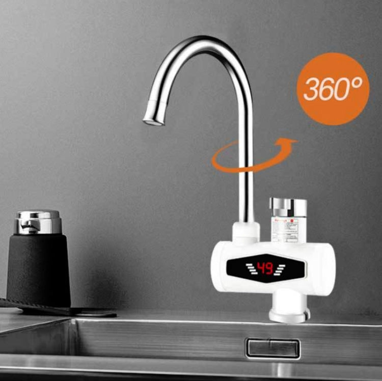 Dynamic Digital Display Instant Heating Electric Hot Water Faucet Kitchen&Domestic Hot&Cold Water Heater EU Plug, With Shower Head, Large Elbow, Universal Tube Dynamic Digital Display Instant Heating Electric Hot Water Faucet Kitchen&Domestic Hot&Cold Water Heater EU Plug, With Shower Head, Large Elbow, Universal Tube
